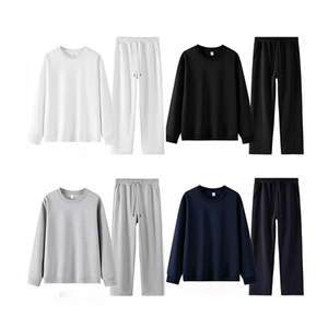 <span class=keywords><strong>Set</strong></span> di Felpe con Collo Tondo in Cotone 100% con Fodera in Pile, Logo Personalizzato, Alta Qualità 320GSM, Tute Sportive Neutre all'Ingrosso - Product Image 2