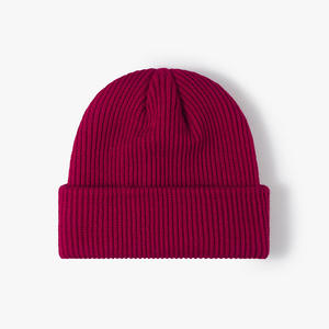 Nouvelle arrivée bonnet d'impression personnalisé pour hommes femmes câble côtelé mérinos acrylique/coton tricot cachemire chapeaux Designer Logo - Product Image 6