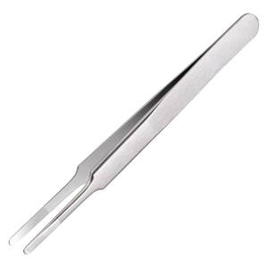 Pince à épiler pour extensions de cils en acier inoxydable de qualité supérieure, pointe plate de 4,72 pouces, sans cruauté, naturelle, douce, outil d'application de précision pour - Product Image 1