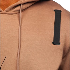 Oversized Puffy Hoodie with Two tone <b>fabric</b> Cut, Enzyme-Washed <b>Fabric</b>, and <b>Raw</b> Edge Seams for Unique Grunge Inspired Street Look - Product Image 4