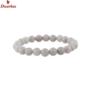 Perles de quartz gris à facettes de 8mm en argent sterling naturel Bracelet en pierre semi-précieuse de style classique de conception professionnelle pour bijoux - Product Image 1
