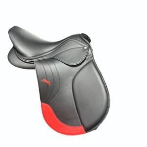 Selle de cheval de saut anglaise complète en cuir véritable marron ensemble de sautant pour l'équitation - Product Image 1