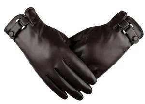 Personalizado para Thinsulate Guantes de cuero de trabajo de dedo completo y medio dedo con logotipo de forro de felpa aceptado para la pesca diaria en bicicleta - Product Image 6