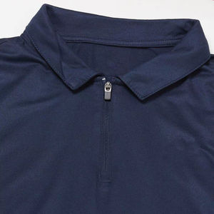 Casual 100% algodón para Polo para hombre patrón sólido con ajuste de contraste cremallera de punto Regular Fit - Product Image 6