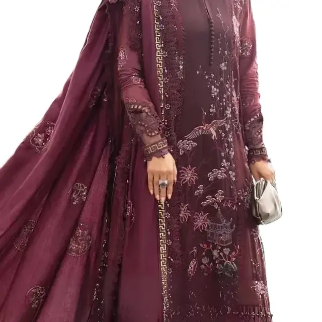 Высококачественная особая праздничная одежда в Пакистанском Стиле SalwarKameez с тяжелой вышивкой из Индии