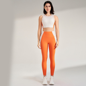 Conjunto de Yoga para mujer Sujetador deportivo sin mangas de secado rápido Leggings transpirables para levantamiento de cadera Conjuntos de gimnasio para mujer - Product Image 5