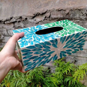 Elegante Portapañuelos de Nácar de Vietnam para Decoración de Salas de Reuniones Profesionales y Almacenamiento de Servilletas en Escritorios de Oficina Ejecutiva - Product Image 2