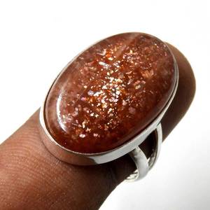 Anillo de piedras preciosas de piedra solar ovalada, joyería hecha a mano de Plata de Ley 925, anillo de mujer, regalo perfecto para ella - Product Image 3