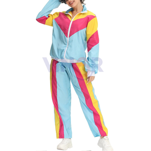 ชุดวอร์มกันลมมีฮู้ดสีพื้นสำหรับผู้หญิงชุด2ชิ้นระบายอากาศน้ำหนักเบาปรับแต่งได้ - Product Image 6