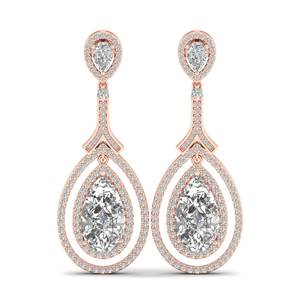 REYES Boucles d'oreilles pendantes en diamant de laboratoire étincelant CVD HPHT 7CT Boucles d'oreilles solitaires en or 14 carats 18 carats pour femmes Bijoux fins - Product Image 2