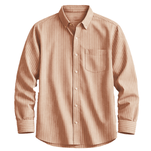 T-shirt Homme Léger 100% Coton Teint en Fil Coupe Classique Respirant Écologique Infroissable Décontracté Manches Longues Col - Product Image 5