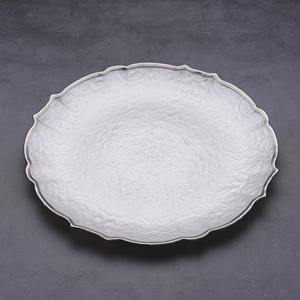 Placa de cargador redonda de servicio de venta caliente con plato y bandeja de estilo moderno niquelado con borde de diseñador para servir - Product Image 5