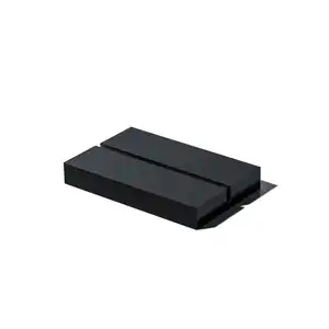 Işareti ekran tutucu yuvası ile 3 "x 1.5" x 0.5 "akrilik blok siyah Bar baz standı özel pleksiglas blokları