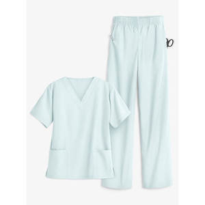 Uniformes médicos atléticos con cuello en V para mujer, ropa de trabajo femenina de poliéster Spandex, uniformes hospitalarios - Product Image 3