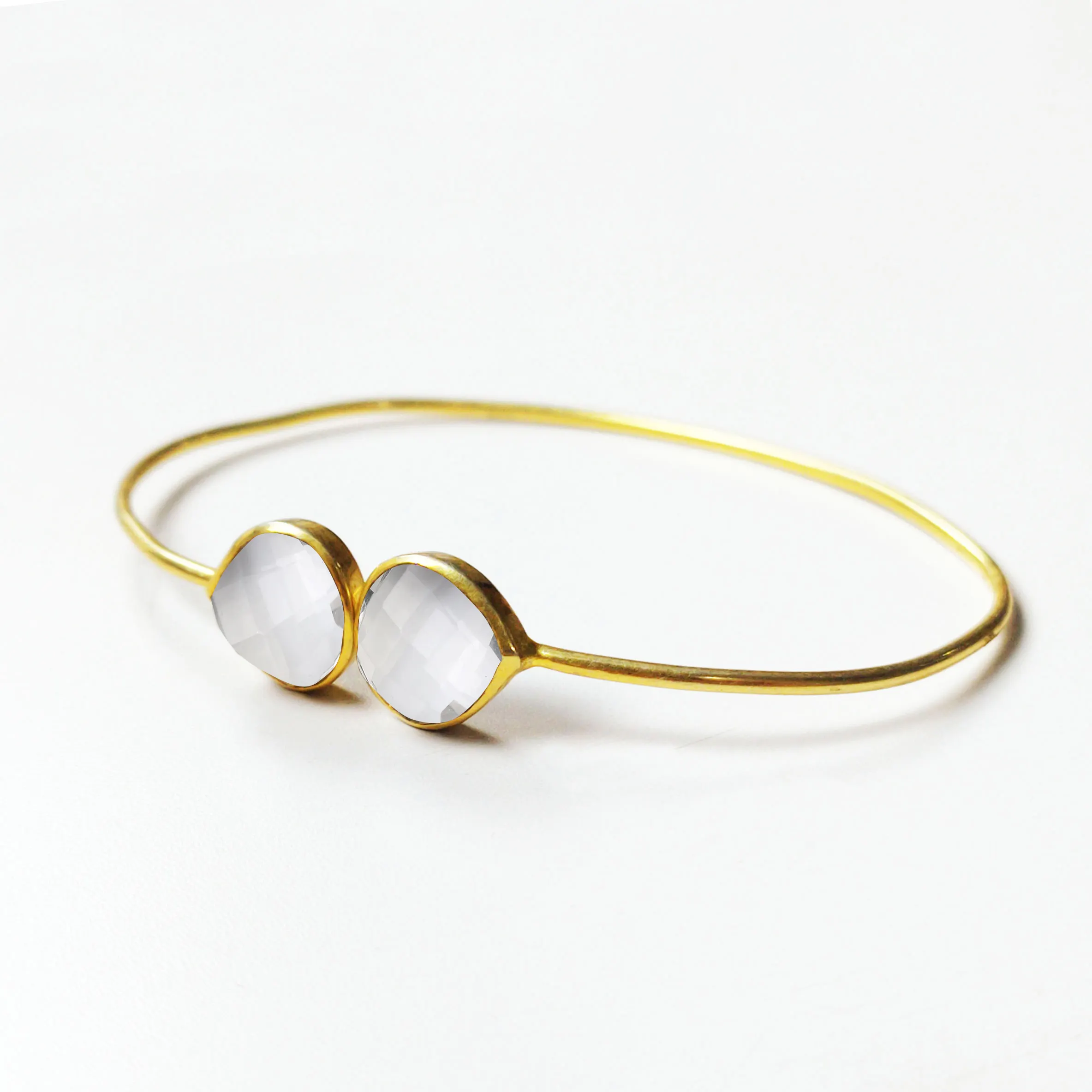Кристально прозрачный кварцевый браслет 10 мм, браслет из серебра 925 пробы с сердечком из вермили, регулируемый браслет из драгоценного камня, позолоченные браслеты из серебра 925 пробы