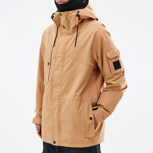 Chaquetas de esquí de invierno de ajuste personalizado con capucha y cremallera térmica a prueba de viento tela impermeable Impresión de logotipo marca de etiqueta privada OEM nieve - Product Image 1