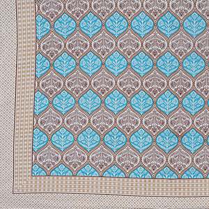 Turquoise Blue 240TC Cotton <b>Floral</b> Print <b>Bed</b> <b>Sheet</b> Set with 2 Pillow Covers (SHKV1050) - Product Image 5