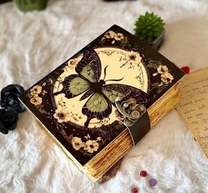 Grand livre de sorts vierges des ombres papillon Journal sorcellerie fournitures papillon décor et Morpho papillon cadeau pour lui son MDN - Product Image 1