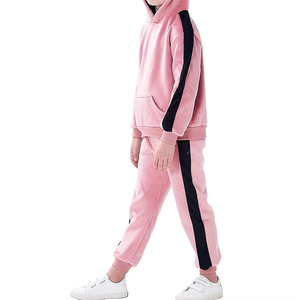 Ensemble de survêtement sportif de haute qualité pour enfants unisexe, respirant, uni, à capuche, deux pièces, hiver 2025 - Product Image 2