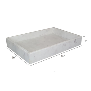 Plateau rectangulaire en marbre au design classique avec finition polie, vaisselle de restaurant, plateau à nourriture pour la maison et l'hôtel - Product Image 4