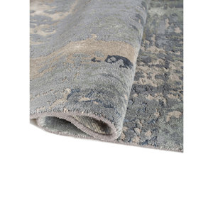 Alfombra Kavi Gris Negra de Lana y Seda de Bambú Anudada a Mano, Diseño Abstracto para el Hogar, Pasillo, para Adolescentes - Modelo Teoría del Caos Esk-439(Fr) Jaipur Rugs - Product Image 2
