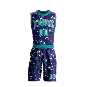Sublimation Adult Men's <b>Basketball</b> Uniform Sets Crew Neck Breathable Quick Dry Comfortable <b>Basketball</b> Uniform Kit - Product Image 1