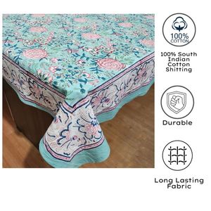 ผ้าคลุมโต๊ะแบบใช้ซ้ำได้ทำจากผ้าลินินพิมพ์ลายดอกไม้หรูหราลายนกเป็ดน้ำอินเดียปรับแต่งได้แบบพรีเมียม - Product Image 3