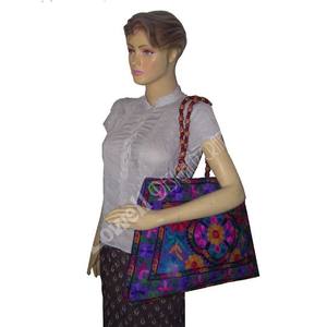 Bohème Vintage unisexe géométrique broderie grande taille vie quotidienne à la main coton fermeture à glissière épaule sac fourre-tout - Product Image 2