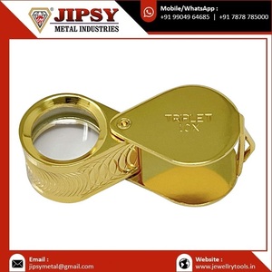 แว่นขยายแบบพกพา JIPSY Jewellers ขนาด 18 มม. กำลังขยาย 10 เท่า เลนส์สามชั้นทำจากทองเหลือง สำหรับตรวจสอบอัญมณี - Product Image 3