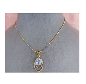 Deslumbrante y Elegante Juego de Collar y Pendientes con Baño de Oro y Plata, con Piedras de Circonita Cúbica, para Mujer, Ideal para Fiestas - Product Image 2