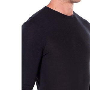 Unisex Solid Long Sleeve Customized Logo Gym Men <b>Established</b> Training T-Shirt Performance Regular Fit Spandex/Cotton 220g Muscle - Product Image 4