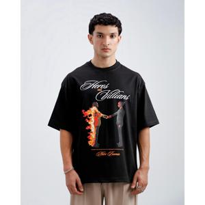 เสื้อยืดฮีโร่และวายร้าย สตรีทแวร์ ผ้าคอตตอนเจอร์ซีย์ 100% เนื้อหนา ระบายอากาศได้ดี พิมพ์ลายสกรีน ประดับด้วยคริสตัล ผ้าหนัก 220 กรัม - Product Image 1