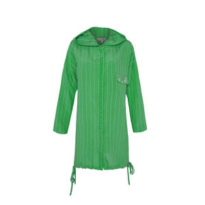 Lightweight <b>Green</b> Tunic with <b>Lace</b>-Up Hem Detail - Product Image 1
