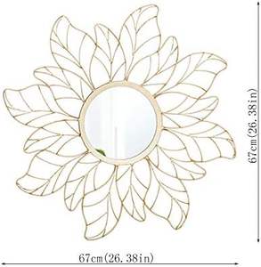กรอบโลหะกระจกทรงกลมติดผนังทันสมัยอุปกรณ์ตกแต่งผนังรูปดอกไม้ดีไซน์พิเศษ - Product Image 1