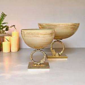 Fantaisie moderne luxe coulée aluminium coulée bol de fruits émail Vintage classique ton or bol de fruits luxe moderne bol Royal - Product Image 6