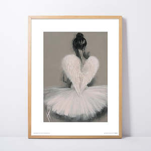 Papel de impresión artística de Hazel Bowman, naturaleza muerta con elegantes alas de ángel - Product Image 2