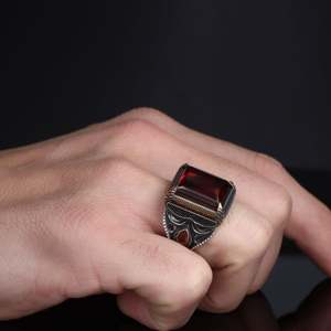 Anillo de Hombre de Plata de Ley 925 de Alta Calidad, Estilo Otomano, Turquía, Joyería de Piedra Natural, Moda Azuris VALKH1871 - Product Image 2
