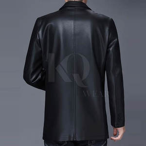 Abrigo de Cuero de Lujo para Hombre, Elegante, Largo, Material Duradero, Ideal para Invierno, Eventos Formales - Product Image 3