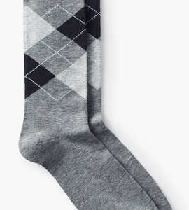 Chaussettes d'équipage habillées en coton peigné avec motifs triangulaires géométriques Chaussettes d'affaires respirantes douces avec logo personnalisé pour hommes ODM - Product Image 4