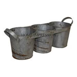 Ensemble de 3 jardinières et pots galvanisés de forme et de taille personnalisées, faites à la main, les plus vendues, pour la décoration de jardin. - Product Image 1