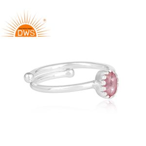 Meilleure vente bague empilable en argent Sterling fin avec topaze rose naturelle bijoux personnalisés pour femmes cadeau pour elle - Product Image 4