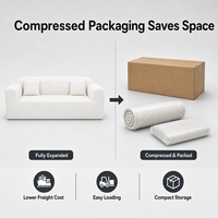 Maßgefertigtes Weißes 3-Sitzer Komprimiertes Sofa Moderner Strukturierter Stoffbezug Umweltfreundlich Modular für Wohnzimmer Apartment Hotel
