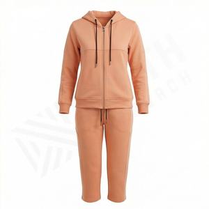 Chándal Deportivo Profesional para Mujer con Capucha, 100% Algodón, Transpirable, Color Sólido, Diseño 2 en 1, Estilo Vintage, Ropa Deportiva Suave para Gimnasio - Product Image 1