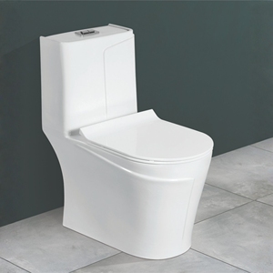 WC monobloc Armano à cuvette allongée, double chasse, siphon en P, à poser au sol, design contemporain, écologique, désodorisant, facile à nettoyer - Product Image 3