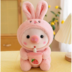 Peluche Lapin Rose de 9 Pouces, Adorable Figurine en Peluche avec Rembourrage en Coton PP pour Enfants de 2 à 4 Ans, Unisexe - Product Image 2