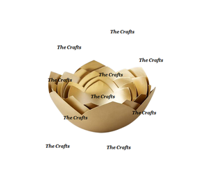 Lotus Design Iron Decorative Bowl Set Of Five Gold Color Decorative Bowl <b>Chocolates</b> Bowl For Hotel <b>Wedding</b> Usage - Product Image 1