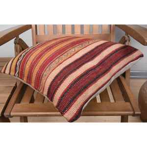 Almohada de lana Kilim Beige de 18x18 pulgadas, almohada de acento de lujo, patrón esponjoso Vintage, pluma con estampado rústico para ropa de cama de Navidad - Product Image 4