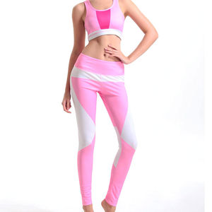 Ensemble de vêtements de sport pour femme avec logo personnalisé, 2 pièces, respirant, sans couture, ensemble de yoga, vêtements de sport, soutien-gorge de sport et leggings à taille élastique - Product Image 3