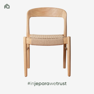 Modern Teak Wood Dining Chair Woven Seat Comfortable Ergonomic Upholstered Waterproof Solid Wood Legs Scandinavian Minimalist - Product Image 5
