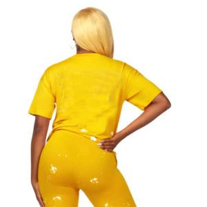 NOVEDAD DE VERANO 2024, conjunto deportivo de manga corta con ombligo abierto, cintura alta, pantalones cortos para levantar la cadera, conjunto de ropa de dos piezas para mujer - Product Image 3